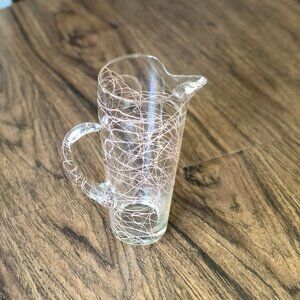 Vintage 1950s Blown Glass Handpainted Pitcher